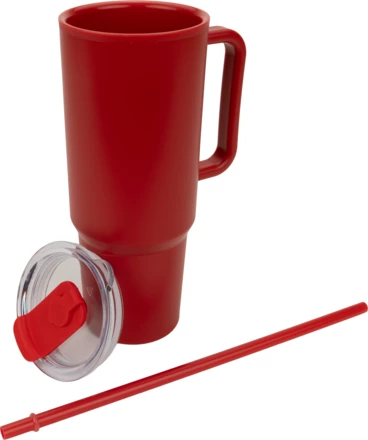 Kubek ze słomką XXL 1200 ml - czerwony - (NMC-84686-05)