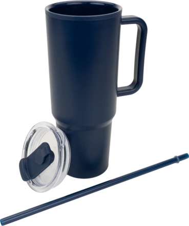 Kubek ze słomką XXL 1200 ml - granatowy - (NMC-84686-44)