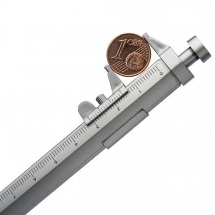 Długopis plastikowy z suwmiarką PRESCOT - szary - (NEG-1972-07)