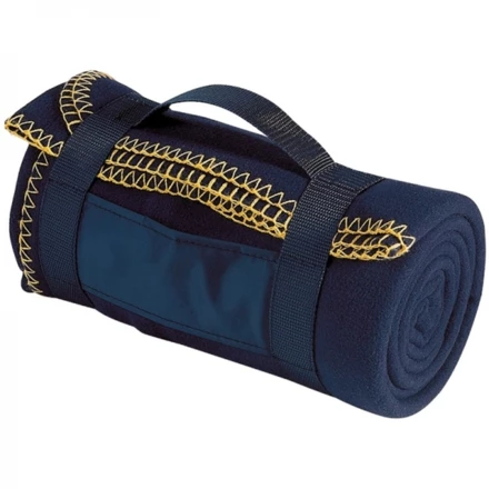Fleece blanket NASHVILLE - navy blue - (NEG-6902-44)