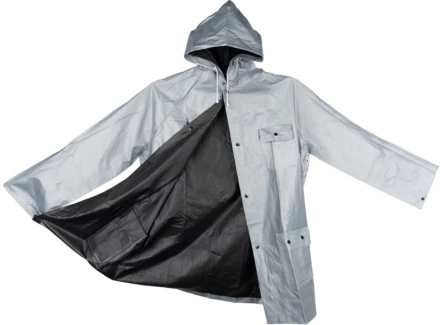 Płaszcz przeciwdeszczowy dwustronny NANTERRE - srebrno-czarny - (NEG-9205-37)