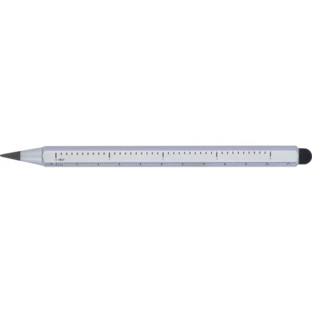Aluminium everlasting ballpen with ruler HALMSTAD - grey - (NEG-3663-07)