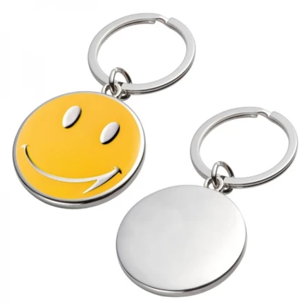 Metal keyring SMILE - yellow - (NEG-3474-08)