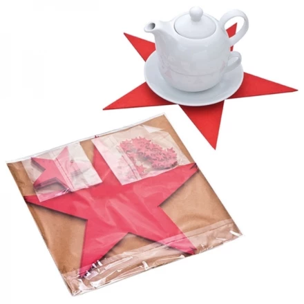 Zestaw podkładek z filcu gwiazdki KARLSTAD - czerwony - (NEG-3359-05)