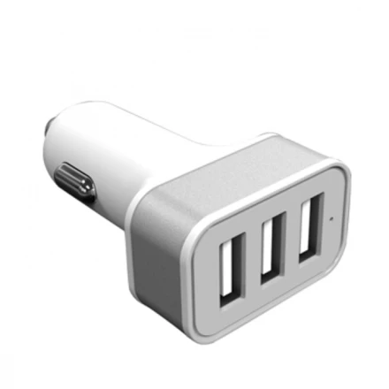 Car charger with 3 USB ports - white - (NEG-EG 0032-06)