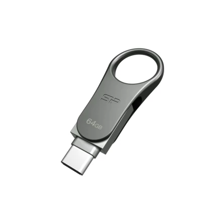 Pendrive with USB Type-C Connector Mobile C80, 64GB 3.2 Silicon Power - grey - (NEG-EG 8150-07 64GB)