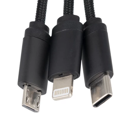 Kabel 3w1 z podświetlanym logo, LH-ZM04 - beżowy - (NEG-EG0609-13)