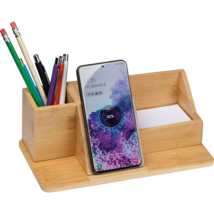 Desk organizer with wireless charger LUBLIN - beige - (NEG-3595-13)