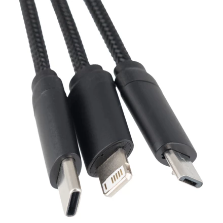 kabel z ładowarką indukcyjną 4w1 z podświetlanym logo, i5w - beżowy - (NEG-EG0608-13)