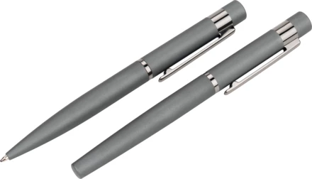 Zestaw piśmienny długopis i pióro kulkowe soft touch PORTO VEHLO MoLu - ciemnoszary - (NEG-5167-77)