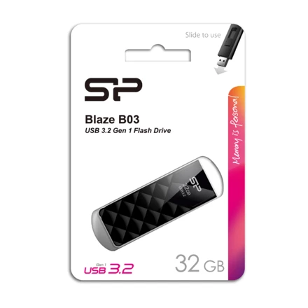 PENDRIVE B03, 32GB 3.2 SILICON POWER - czarny - (NEG-EG8291-03 32GB)