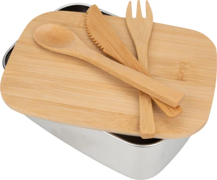 Lunch box ze sztućcami 1000 ml DIEST - beżowy - (NEG-2313-13)