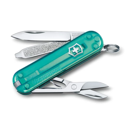 Scyzoryk Classic SD transparentny Victorinox - turkusowy - (NEG-06223T-24G14)