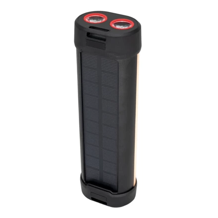 Latarka solarna z power bankiem ES982 3000 mAh - czarny - (NEG-EG05894-03)