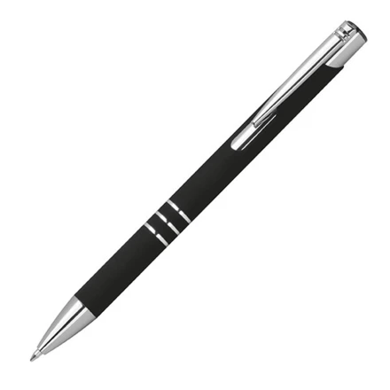 Metal Semi-Gel Soft Touch ballpen DUNMORE - black - (NEG-3991-03)