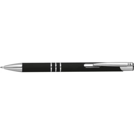 Metal Semi-Gel Soft Touch ballpen DUNMORE - black - (NEG-3991-03)