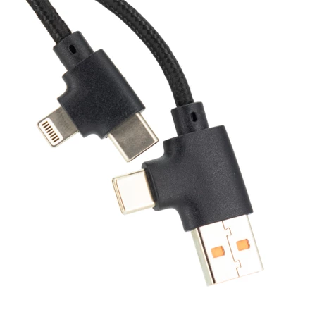 Długi kabel 4w1 z podświetlanym logo - beżowy - (NEG-EG0598-13)