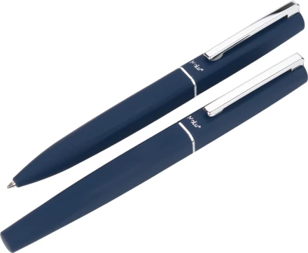 Zestaw piśmienny długopis i pióro kulkowe soft touch SAINTE-MAXIME MoLu - granatowy - (NEG-3933-44)