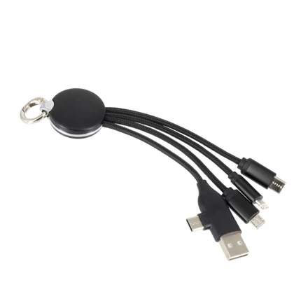 4w1 cable with illuminated logo RXD-368 - black - (NEG-EG0599-03)