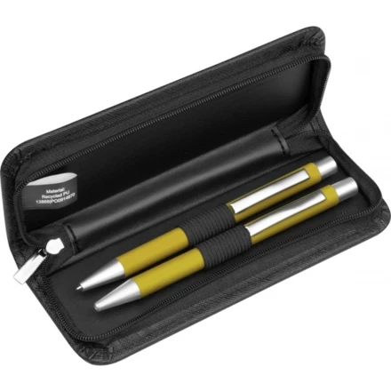 Zestaw piśmienny długopis i ołówek automatyczny soft touch UPPSALA - żółty - (NEG-4410-08)