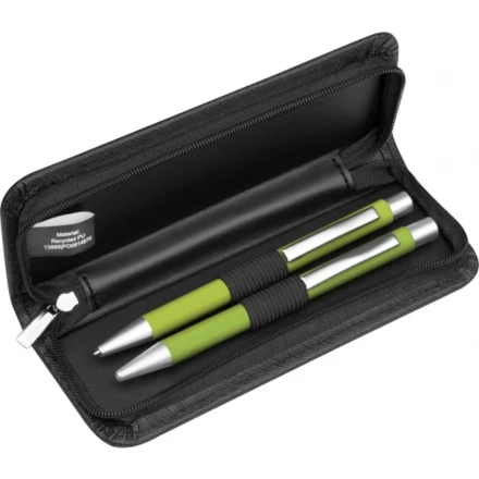 Zestaw piśmienny długopis i ołówek automatyczny soft touch UPPSALA - jasnozielony - (NEG-4410-29)