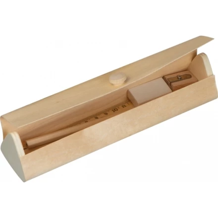 Zestaw piśmienny w piórniku TERESINA - beżowy - (NEG-4388-13)