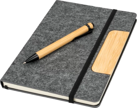 Notes A5 w linie z długopisem WALSALL - szary - (NEG-4379-07)