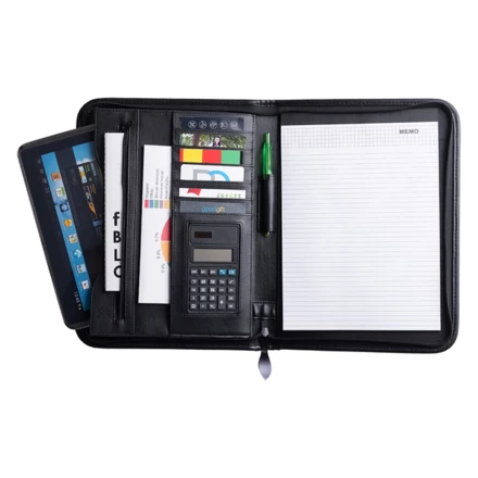 Teczka konferencyjna na zamek Solarino, czarny (NPB-R91714.02.O)