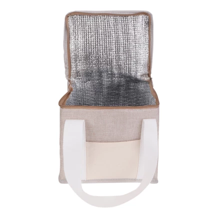 Torba izotermiczna na lunch z juty Loni, beżowy (NPB-R08508.13)