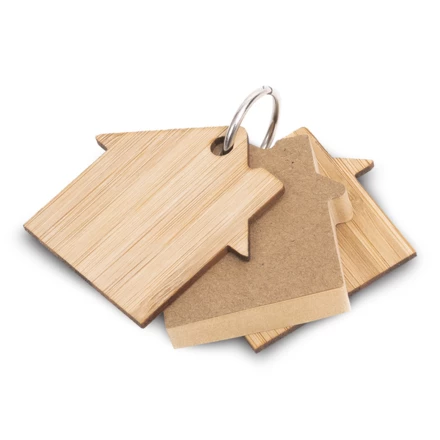 Bambusowy brelok z karteczkami memo Homeland, beżowy (NPB-R73141.13)