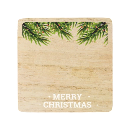 Świeczka z drewnianą przykrywką Alcamoro - motyw świąteczny, brązowy/transparentny (NPB-X17439.06)