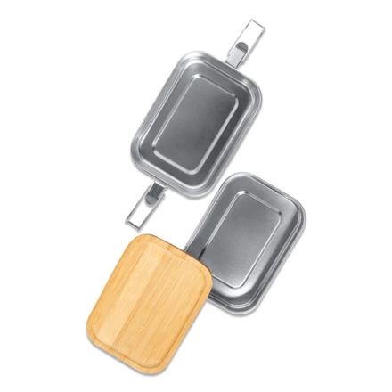 Double lunch box Alcora, srebrny (NPB-R08209.01.O)