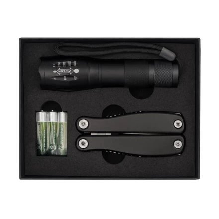 Narzędzie wielofunkcyjne z latarką Figoti, czarny (NPB-R17568.02)