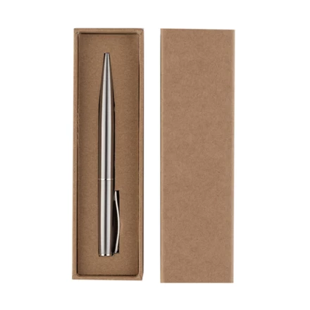 Metalowy długopis w pudełku Silvery, srebrny (NPB-R02331.01)