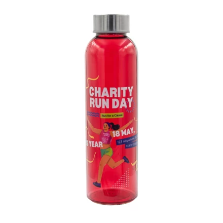 Kolorowa, szklana butelka Aqua Kuba 500 ml, czerwony (NPB-R08176.08)