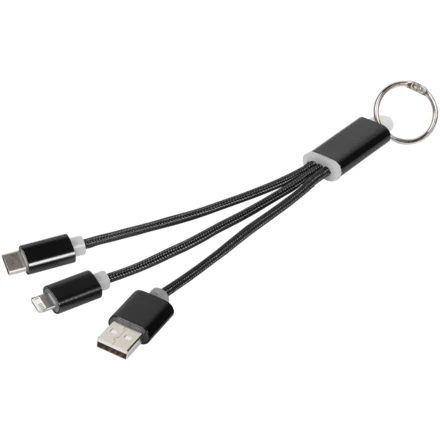 Kabel do ładowania 3w1 Metal z kółkiem na klucze (NPC-13496100)