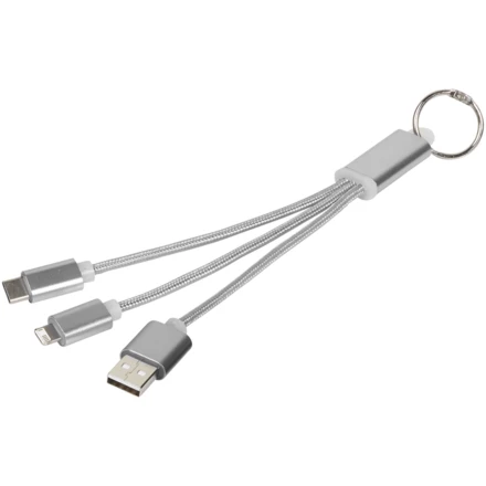 Kabel do ładowania 3w1 Metal z kółkiem na klucze (NPC-13496101)