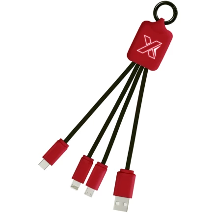 Kabel z podświetlonym logo 3w1 z brelokiem - SCX.design C15 (NPC-2PX00191)