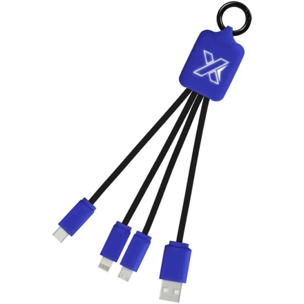 Kabel z podświetlonym logo 3w1 z brelokiem - SCX.design C15 (NPC-2PX00192)