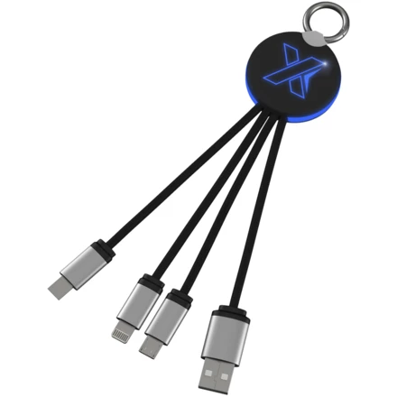 Kabel z podświetlonym logo 3w1 z brelokiem - SCX.design C16 (NPC-2PX00252)