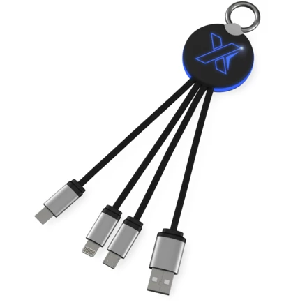Kabel z podświetlonym logo 3w1 z brelokiem - SCX.design C16 (NPC-2PX00252)