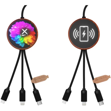 SCX.design C40 kabel ładujący z podświetlanym logo 5-w-1 rPET i z podkładką ładującą 10 W (NPC-2PX07371)
