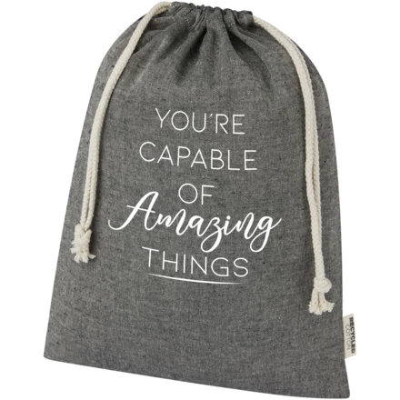 Pheebs torba na prezent z bawełny z recyklingu o gramaturze 150 g/m² i z certyfikatem GRS, duża o pojemności 4 l (NPC-12067290)