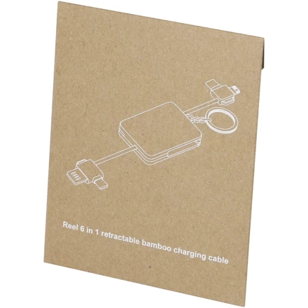 Reel chowany kabel do ładowania 6 w 1 w formie bambusowego breloka (NPC-12432906)