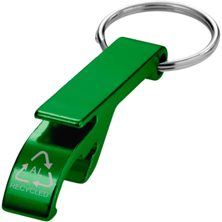 Tao otwieracz do butelek i puszek z łańcuchem do kluczy wykonany z aluminium pochodzącego z recyklingu z certyfikatem RCS (NPC-10457161)