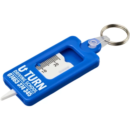 Kym brelok do kluczy z materiałów z recyklingu w kształcie narzędzia do pomiaru bieżnika opon (NPC-21019052)