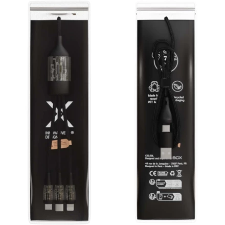 SCX.design C50 kabel szybkiego ładowania 5 w 1 o mocy 100 W/5 A z wyświetlaczem cyfrowym (NPC-2PX16290)