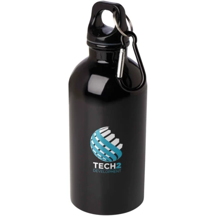 Oregon butelka na wodę o pojemności 400 ml z karabińczykiem wykonana ze stali nierdzewnej z jednowarstwową ścianką z certyfikatem RCS (NPC-10086090)