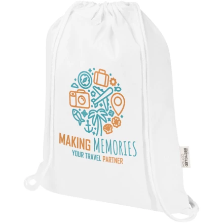 Oregon Blend torba ściągana sznurkiem z materiału materiału z recyklingu, 140 g/m², 5 l, posiadająca certyfikat GRS (NPC-12076101)