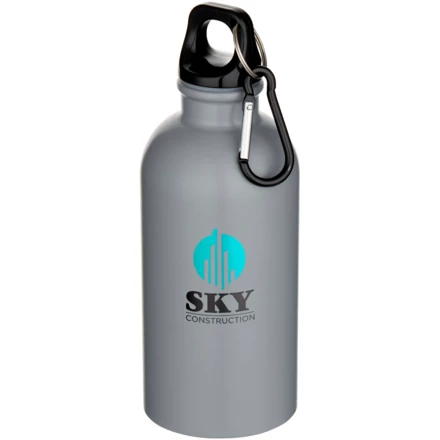 Oregon butelka na wodę o pojemności 400 ml z karabińczykiem posiadająca certyfikat RCS, wykonana ze stali nierdzewnej z jednowarstwową ścianką (NPC-10087182)